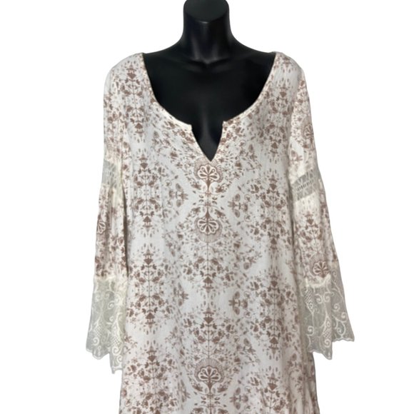 O'Neil Panama Womens Bell Sleeve Tunic Bohemian Floral Mini Dress Size Small - Picture 7 of 12